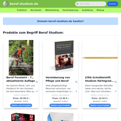 Screenshot beruf-studium.de