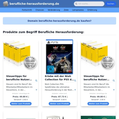 Screenshot berufliche-herausforderung.de