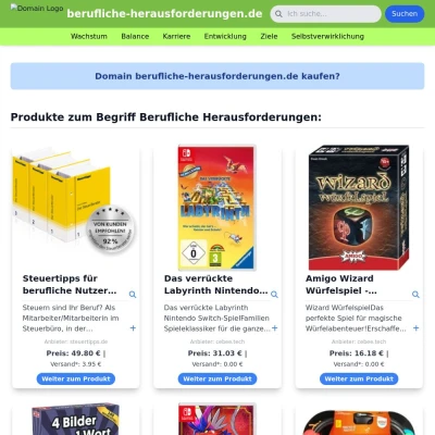 Screenshot berufliche-herausforderungen.de