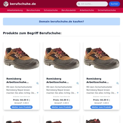 Screenshot berufschuhe.de