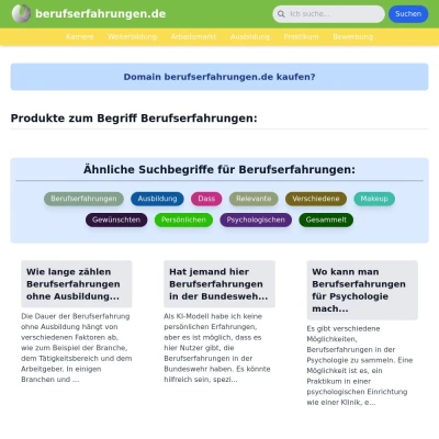 Screenshot berufserfahrungen.de