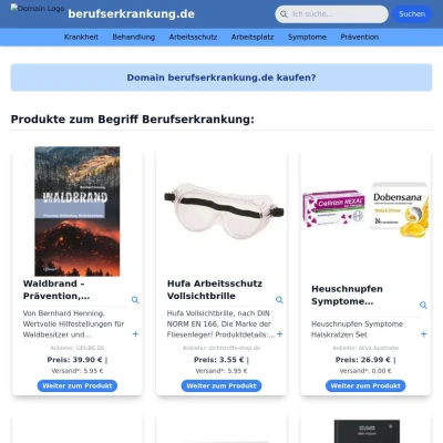 Screenshot berufserkrankung.de