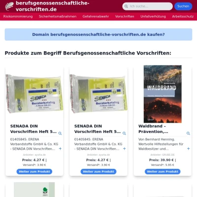 Screenshot berufsgenossenschaftliche-vorschriften.de