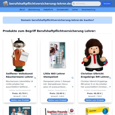 Screenshot berufshaftpflichtversicherung-lehrer.de