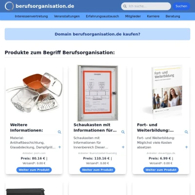Screenshot berufsorganisation.de