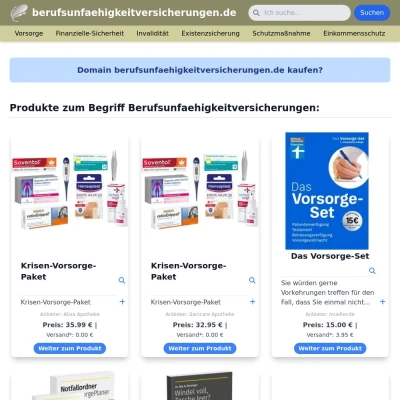 Screenshot berufsunfaehigkeitversicherungen.de