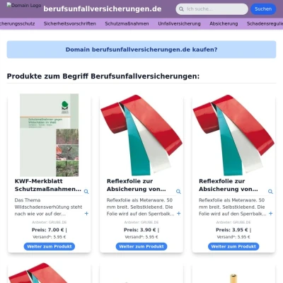 Screenshot berufsunfallversicherungen.de