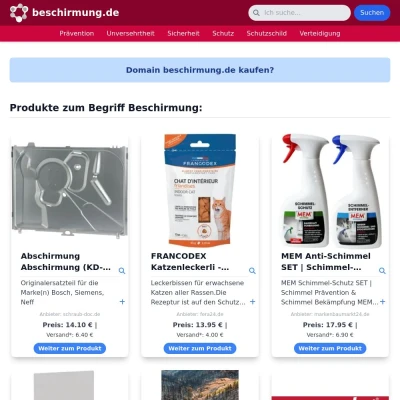 Screenshot beschirmung.de