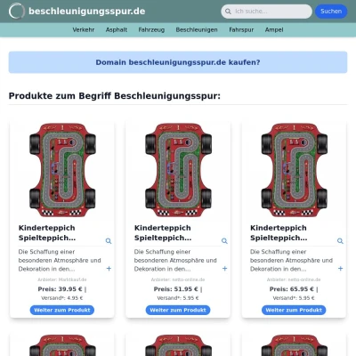 Screenshot beschleunigungsspur.de