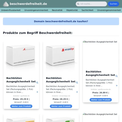 Screenshot beschwerdefreiheit.de