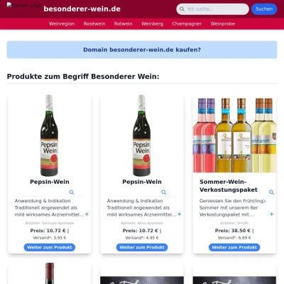 Screenshot besonderer-wein.de