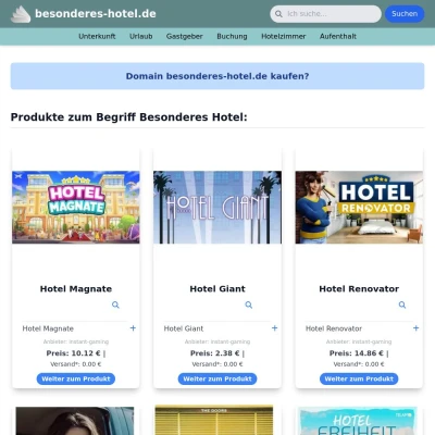 Screenshot besonderes-hotel.de