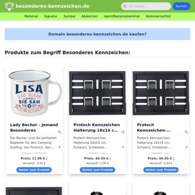 Screenshot besonderes-kennzeichen.de