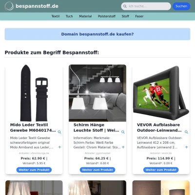 Screenshot bespannstoff.de