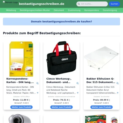 Screenshot bestaetigungsschreiben.de