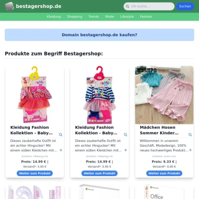 Screenshot bestagershop.de