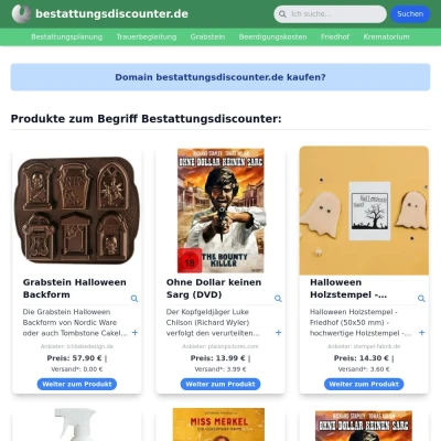 Screenshot bestattungsdiscounter.de