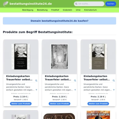 Screenshot bestattungsinstitute24.de