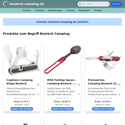 Screenshot besteck-camping.de