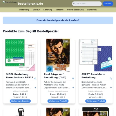 Screenshot bestellpraxis.de