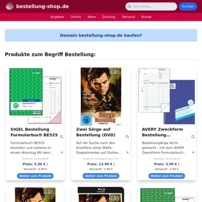 Screenshot bestellung-shop.de