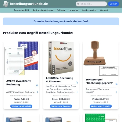 Screenshot bestellungsurkunde.de