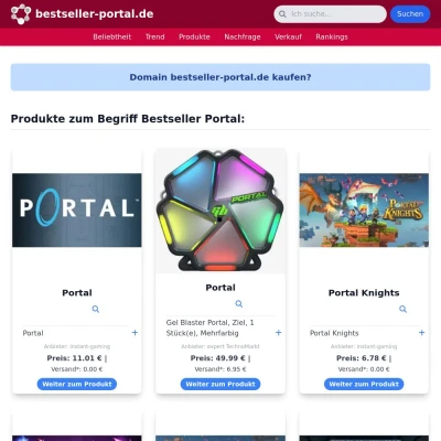 Screenshot bestseller-portal.de