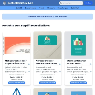 Screenshot bestsellerliste24.de