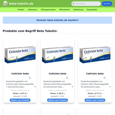 Screenshot beta-tubulin.de