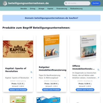 Screenshot beteiligungsunternehmen.de