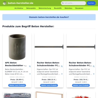 Screenshot beton-hersteller.de