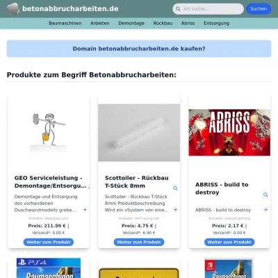 Screenshot betonabbrucharbeiten.de