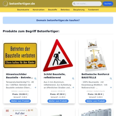 Screenshot betonfertiger.de