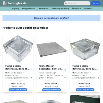 Screenshot betonglas.de