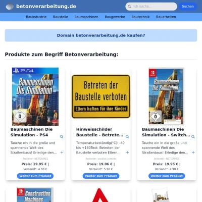 Screenshot betonverarbeitung.de