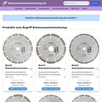 Screenshot betonzusammensetzung.de