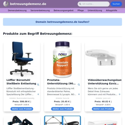 Screenshot betreuungdemenz.de