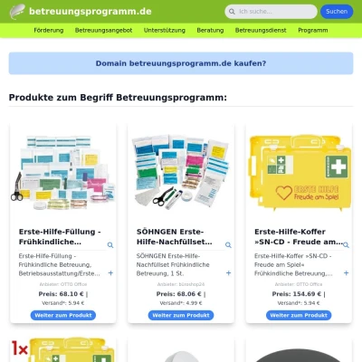 Screenshot betreuungsprogramm.de