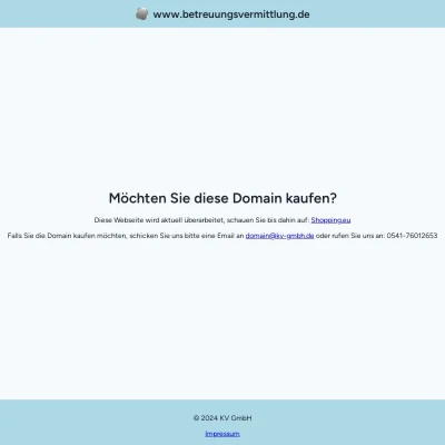 Screenshot betreuungsvermittlung.de