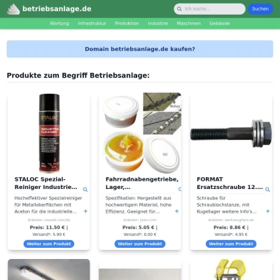 Screenshot betriebsanlage.de