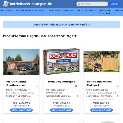 Screenshot betriebsarzt-stuttgart.de