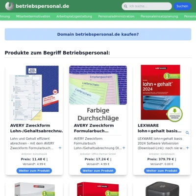 Screenshot betriebspersonal.de