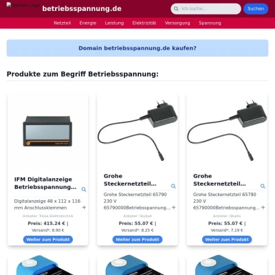 Screenshot betriebsspannung.de