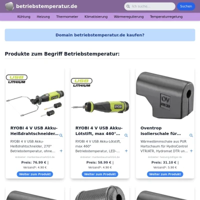 Screenshot betriebstemperatur.de