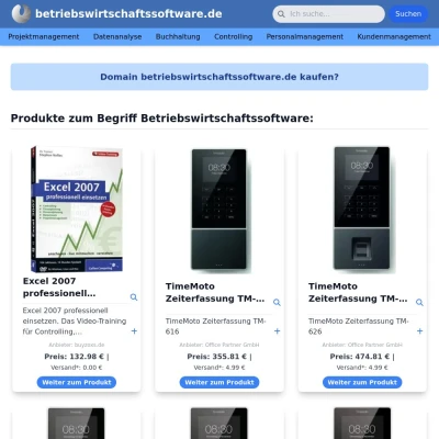 Screenshot betriebswirtschaftssoftware.de