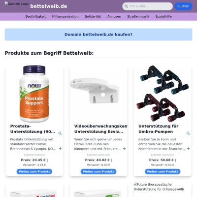 Screenshot bettelweib.de