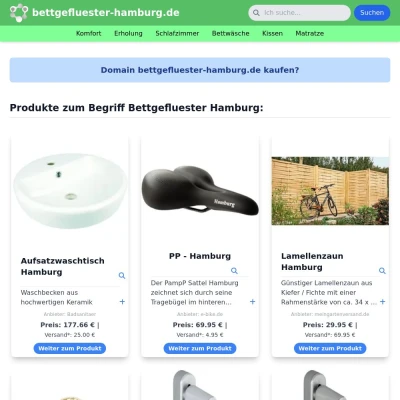 Screenshot bettgefluester-hamburg.de