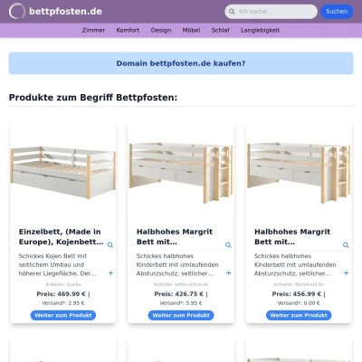Screenshot bettpfosten.de