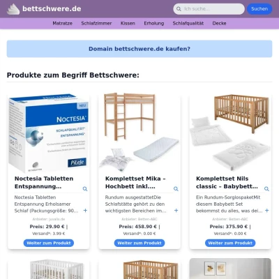 Screenshot bettschwere.de