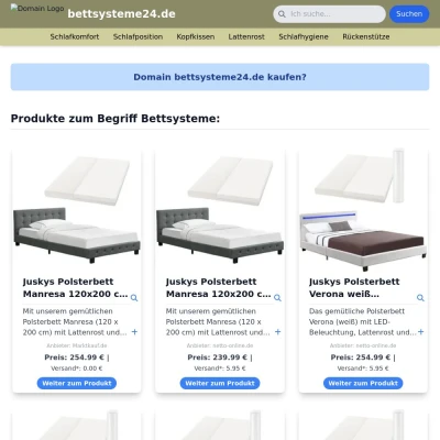 Screenshot bettsysteme24.de